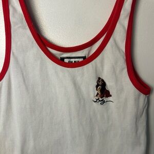 Disney White and Red Trim Tank Top